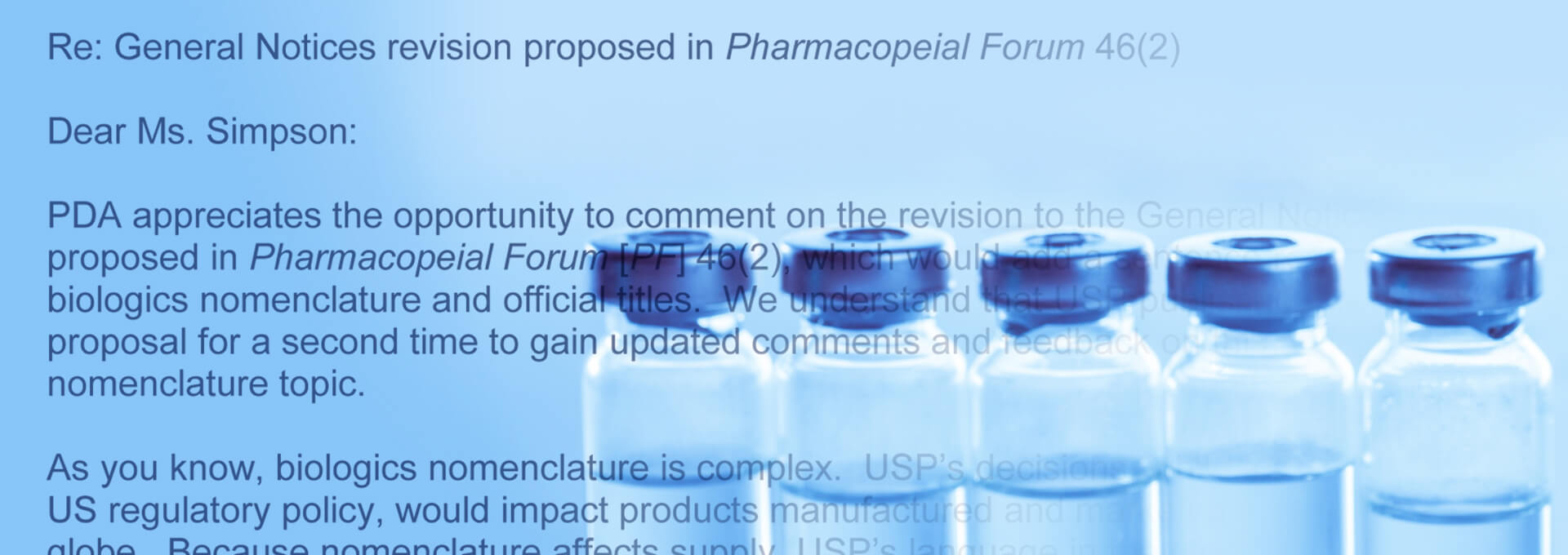 PDA要求暂停USP的生物制剂命名建议
